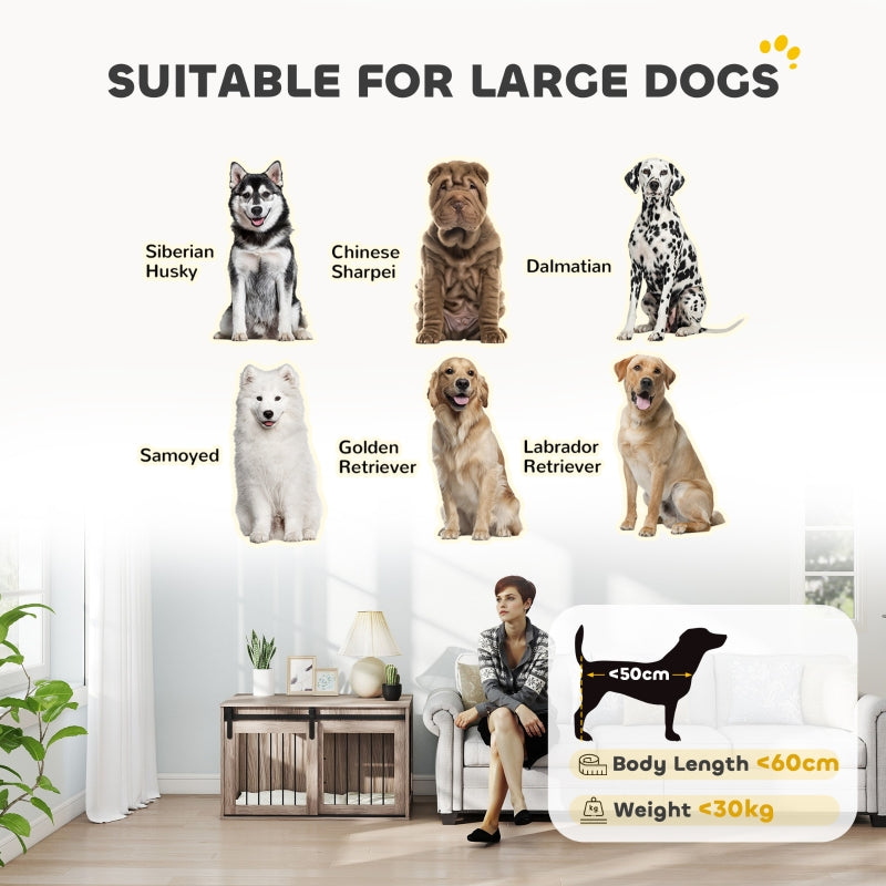 PawHut Dog Crate Furniture with Removable Cushion - Brown