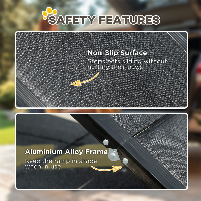 Folding Dog Ramp for Car, Portable Pet Ramp, Non-Slip, Aluminium Alloy