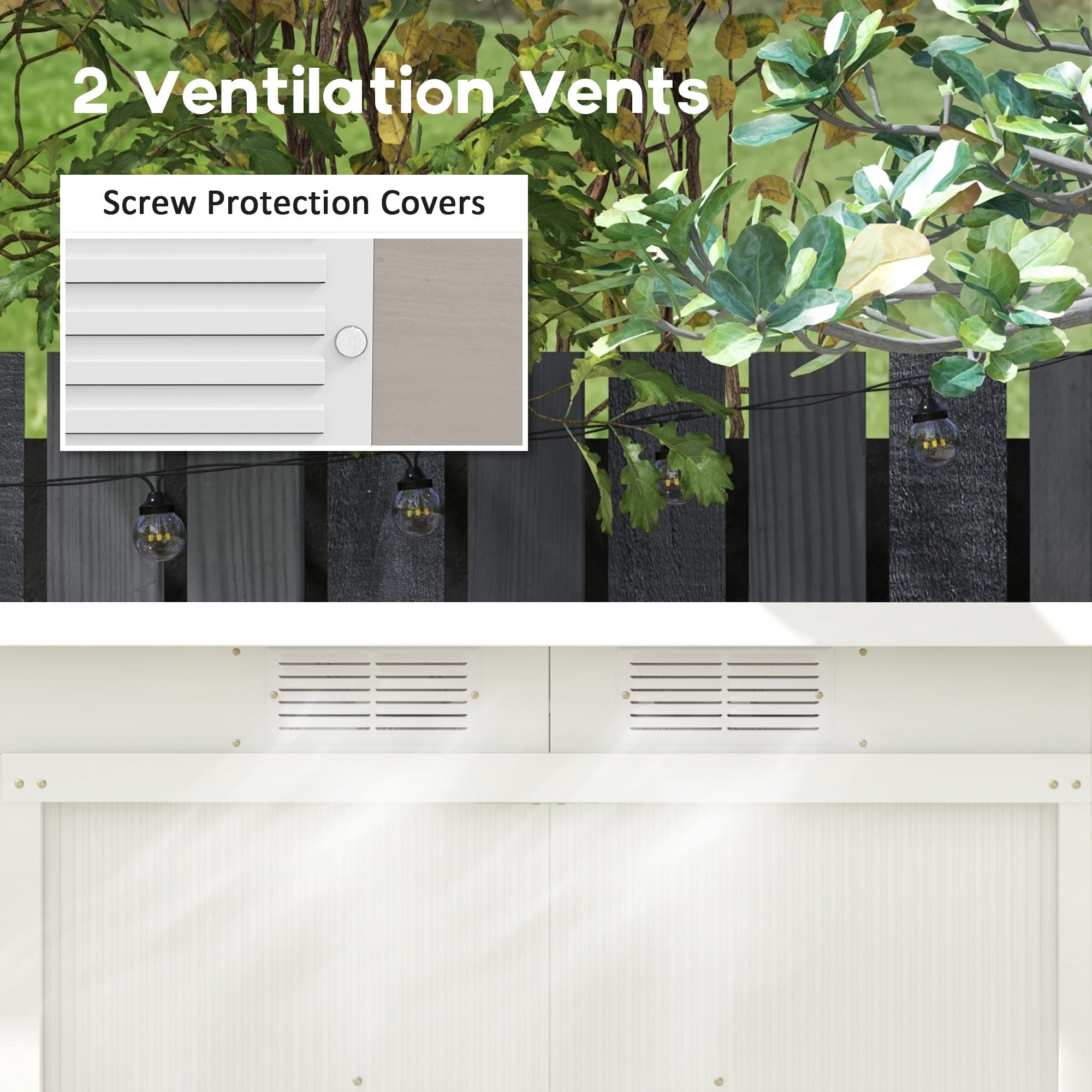 Corrugated Garden Metal Storage Shed Outdoor Equipment Tool Box - Light Grey