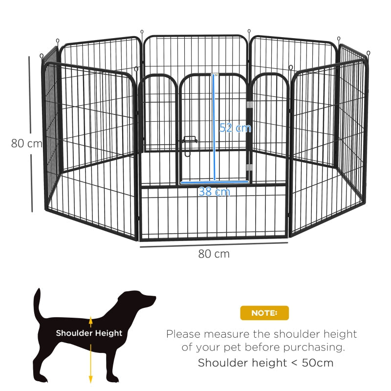 Puppy Playpen 8 Panels Heavy Duty, for Small and Medium Dogs, Black