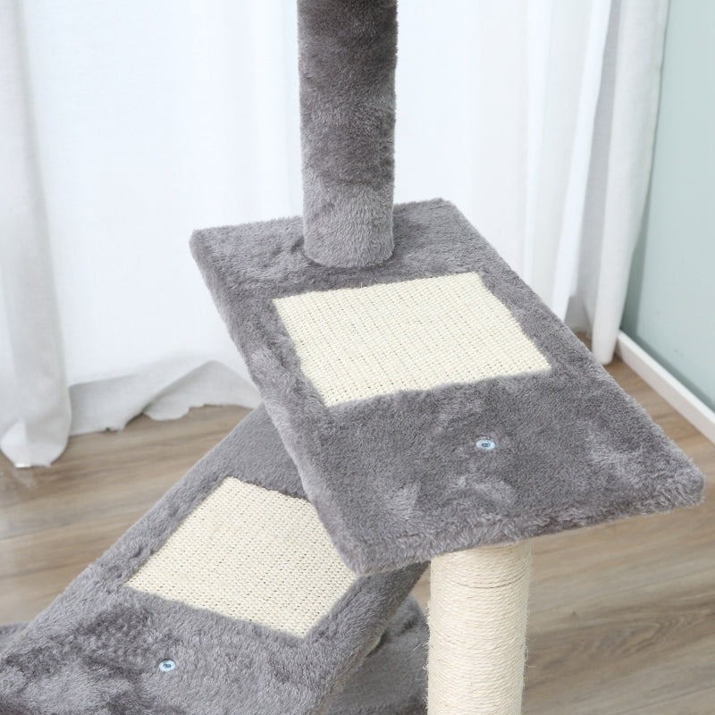 Cat Tree 100 cm Indoor Cats Scratching Post Climbing Tower Grey