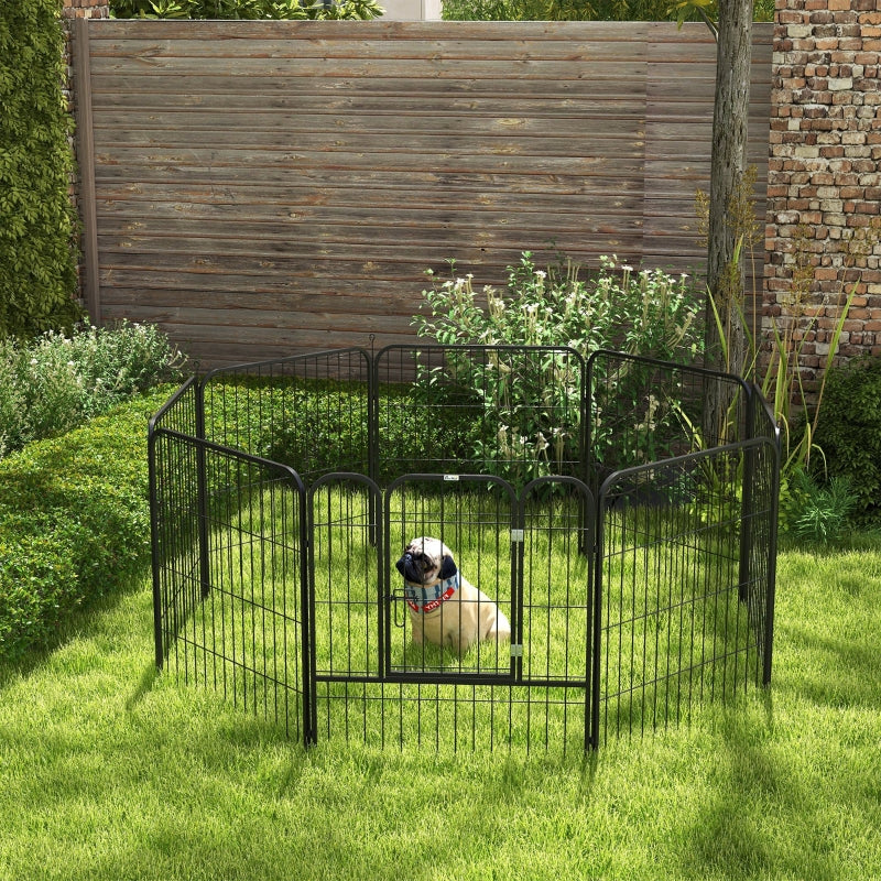 Puppy Playpen 8 Panels Heavy Duty, for Small and Medium Dogs, Black
