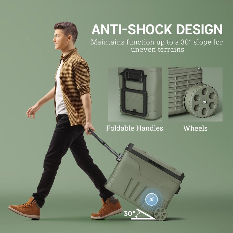 Car Fridge Cooler 45L Two Compartment - Green